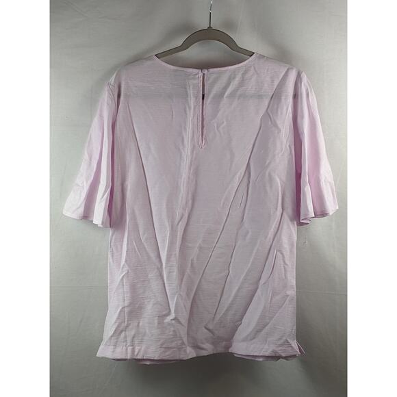 A New Day Blouse Lightweight Pink Relaxed Fit Keyhole Short Sleeve Career XL Top - Picture 2 of 6
